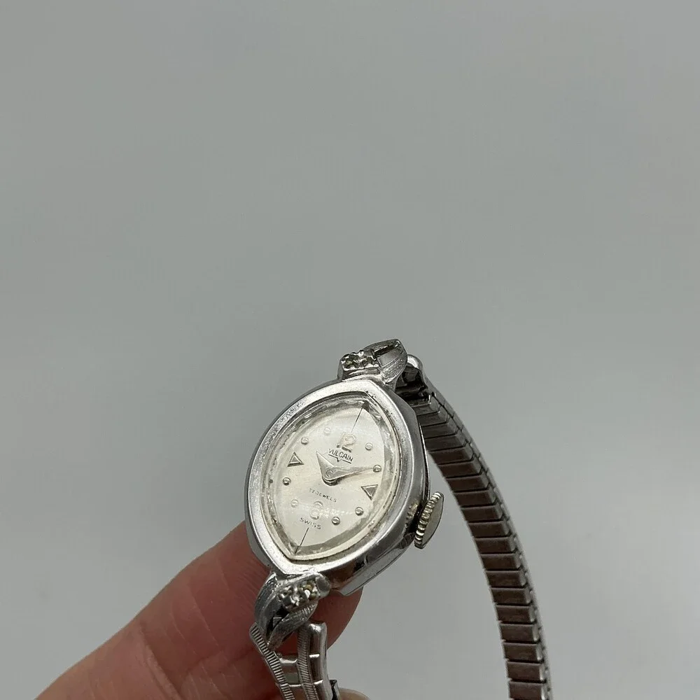 Vintage Vulcain Womens Watch 16mm Silver Dial Stainless Manual Wind Swiss